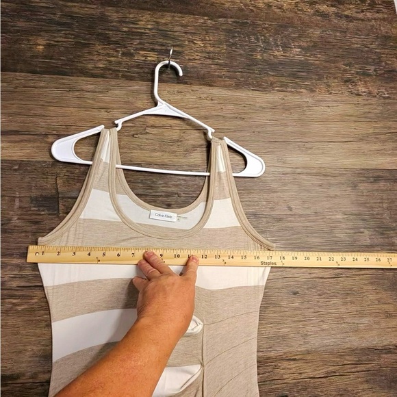 Calvin Klein Beige Striped Maxi Dress - Picture 2 of 8